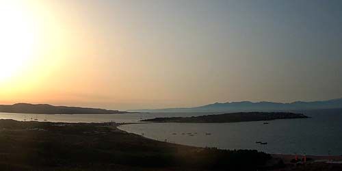 Panorama der Bucht von Porto Pollo, Blick Möweninsel Webcam - Olbia