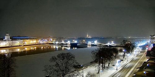 Panorama der Stadt, Palastbrücke, Newa Webcam - St. Petersburg