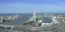 Panorama aus großer Höhe, Einfahrt zum Hafen Webcam - Niigata
