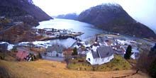 Panorama von oben, Blick auf die norwegischen Fjorde Webcam - Hellesilt