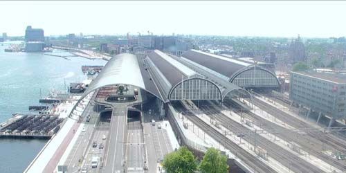 Seehafen und Hauptbahnhof Webcam - Amsterdam