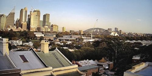Panorama della città. Teatro dell'opera. Harbour Bridge Webcam - Sydney
