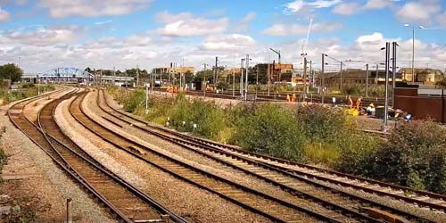 Circulation des trains dans la zone de la gare Webcam - Peterborough