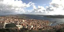 WebKamera La Maddalena - Panorama aus der Höhe, Blick auf die Buchten