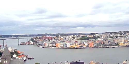 WebKamera Kristiansund - Panorama der Stadtbucht von oben