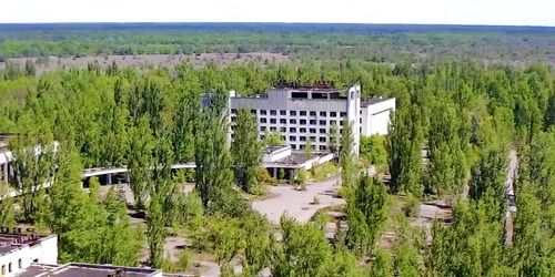 WebKamera Pripyat - Blick auf das Hotel "Polissya".