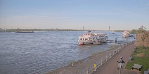 Rheinpromenade. Rheinbrücke Rees-Kalkar Webcam - Rees