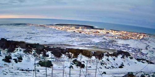 Vista della città. oceano Atlantico Webcam - Grindavík