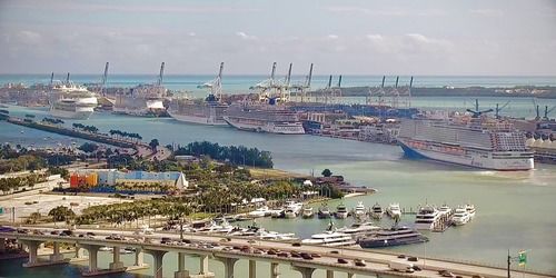 Verspätete Kreuzfahrtschiffe in Port Miami Webcam - Miami